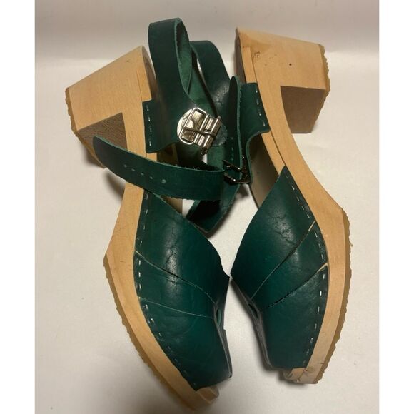 Stylish Green Leather Mules by Lotta From Stockholm - Picture 5 of 9